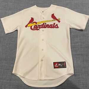 Majestic St. Louis Cardinals Lance Berkman Jersey Mens Small White MLB Baseball